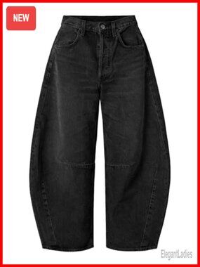 EXLURA Barrel Jeans Women Y2K Boyfriend Denim Pants Casual Baggy Jeans